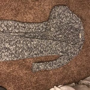 Long black and white cardigan